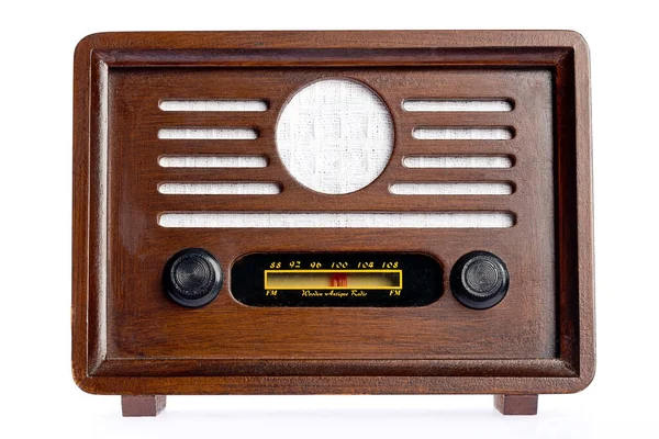 Ancienne Radio Rétro Sur Fond Blanc — Photo