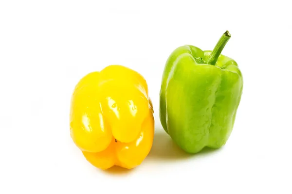 Yellow Green Peppers Isolated White Background — Stock Photo, Image