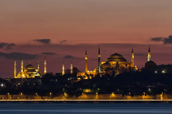 Vista Notturna Della Città Istanbul Tacchino — Foto Stock