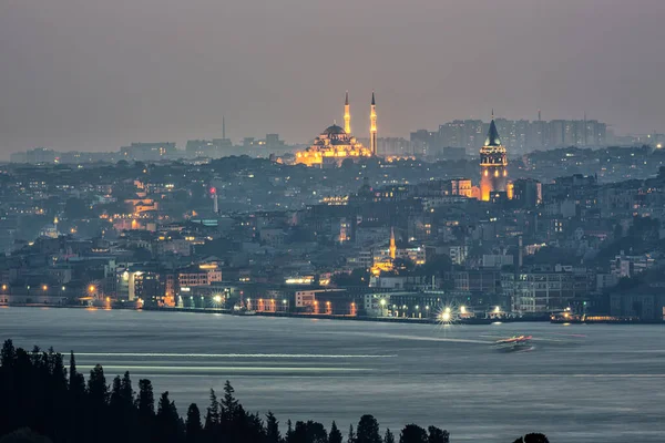 Sonnenuntergang Blick Auf Die Stadt Istanbul Türkei — Stockfoto