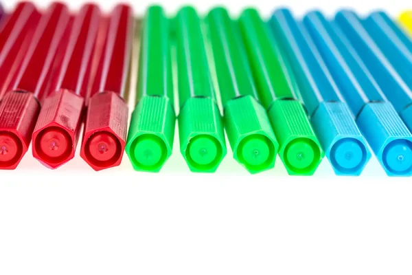Colorful Markers Isolated White Background — Stock Photo, Image