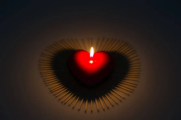 Beautful View Burning Candle Black Background — Stockfoto