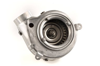 Combi Fan Motor, combi part fan beyaz arka planda izole.