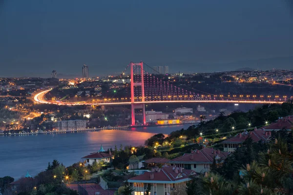 Belle Vue Sur Ville Istanbul Dans Soirée — Photo