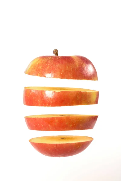 Čerstvé Zralé Červené Jablko Izolované Bílém Pozadí — Stock fotografie