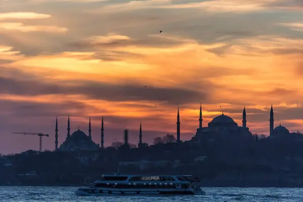 Sunset Sea Evening Istanbul Turkey — Photo