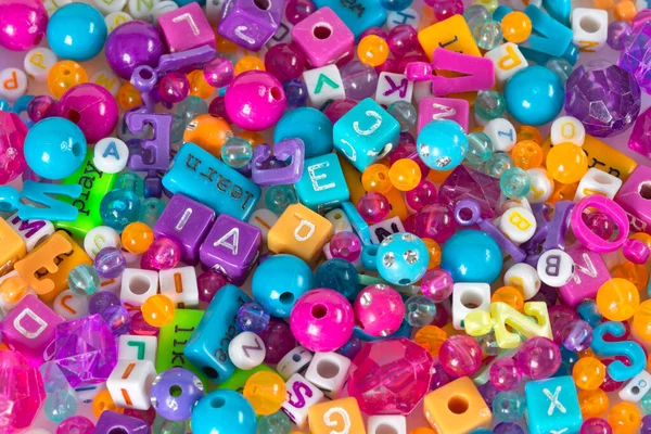 Colorful Plastic Pieces Top View — Stockfoto