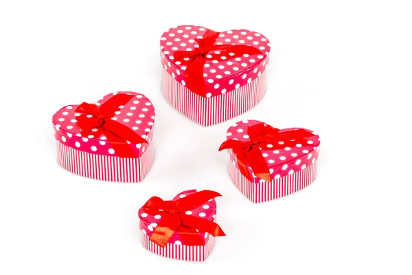 Valentine Day Background Heart Shaped Gift Boxes — Fotografia de Stock