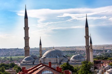 Istanbul, Turkey-July 23, 2017: Sultanahmet mosque and blue sky with clouds