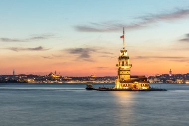 İstanbul, Türkiye 'deki Bakire Kulesi (KIZ KULESI - USKUDAR) 