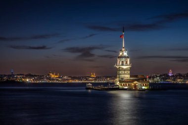 İstanbul, Türkiye 'deki Bakire Kulesi (KIZ KULESI - USKUDAR) 