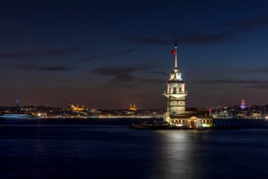 İstanbul, Türkiye 'deki Bakire Kulesi (KIZ KULESI - USKUDAR) 