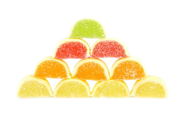 Bunte Gelee Bonbons Isoliert Auf Weißem Hintergrund — Stockfoto
