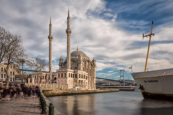 Ortakoy Mesquita Sunsire Istambul Turquia — Fotografia de Stock