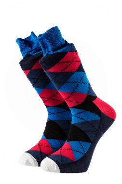 Lüks erkek çorapları. beyaz arkaplanda izole erkek çorapları.