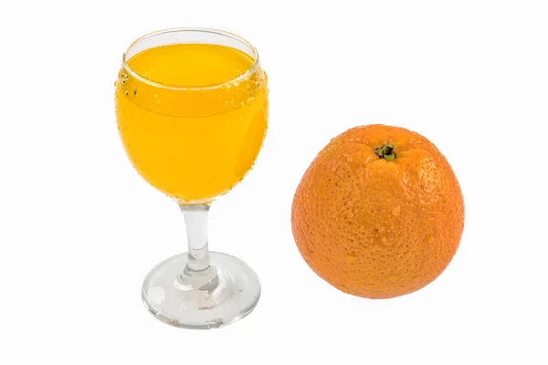 Изолированный Апельсиновый Апельсиновый Сок Белой Земле — стоковое фото