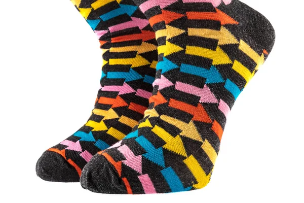 Luxusní Pánské Ponožky Barvy Pánské Ponožky Izolované Bílém Pozadí — Stock fotografie
