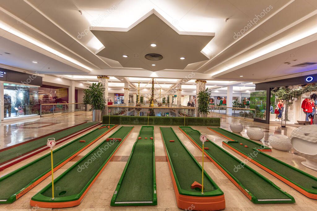 Istanbul,Atasehir, Turkey -January 15,2018; Icerenkoy CarrefourSA shopping center.CarrefourSA Shopping Center.Icerenkoy , Atasehir. It has been serving as the first shopping mall in Turkey since 1996