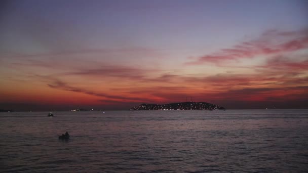 Istanboel Kinali Ada Video Zonsondergang Istanbul Turkije — Stockvideo