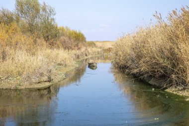 İklim değişikliği ve kuraklık kavramı. Afyon 'un Cay ve Bolvadin ilçeleri arasında yer alan Eber Gölü' ndeki balıkçı tekneleri Türkiye 'nin 12. büyük gölüdür..