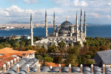 The view of Fatih Mosque or the Conqueror's Mosque is one of the largest mosques in Istanbul, located in the European part of the city in the Fatih district.