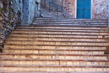 old stone staircase in the city of Istanbul, Turkey
