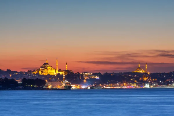 Zonsondergang Uitzicht Stad Istanbul Kalkoen — Stockfoto