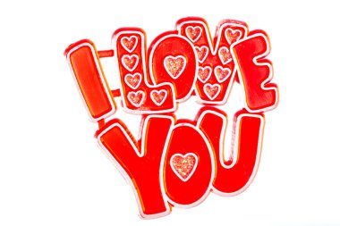 valentine's day lettering I love you on white background