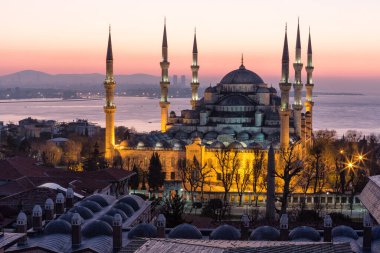 Türkiye 'deki Mavi Cami' nin güzel manzarası
