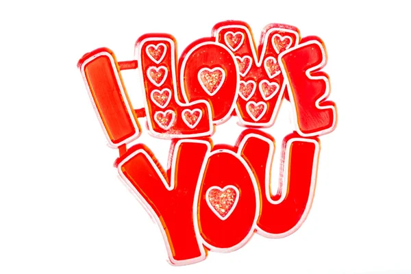 Valentine Day Lettering Love You White Background — Stockfoto