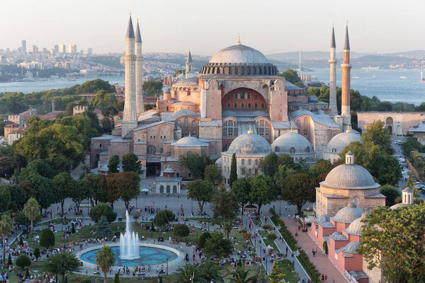 Hagia Sophia or Ayasofya (Turkish), Istanbul, Turkey. It is the former Greek Orthodox Christian patriarchal cathedral, later an Ottoman imperial mosque and now a museum.