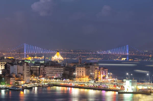 Vista Nocturna Ciudad Estambul Pavo — Foto de Stock