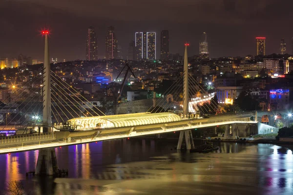 Νυχτερινή Άποψη Της Πόλης Της Istanbul Γαλοπούλα — Φωτογραφία Αρχείου