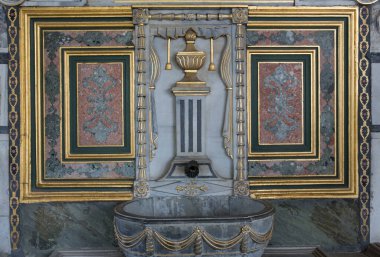 Istanbul, Turkey -August 1, 2017; Mosque on the Bosphorus shore at Istanbul. Interior of Mosque