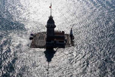 Istanbul, Turkey-July 27, 2019: Maiden's Tower at the sunset