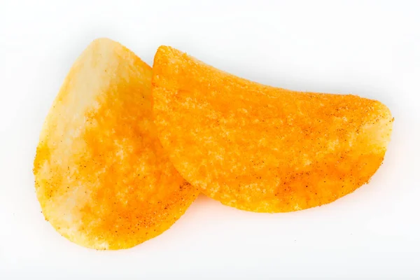 Kartoffelchips Isoliert Auf Weißem Hintergrund — Stockfoto