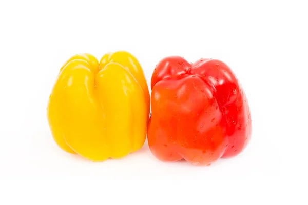 Yellow Red Pepper White Background Isolated Red — Stock Photo, Image