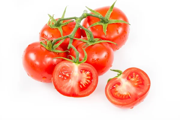 Frische Reife Rote Tomaten Isoliert Auf Weißem Hintergrund — Stockfoto