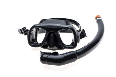 Beyaz bir arka plan üzerinde izole dalış maske