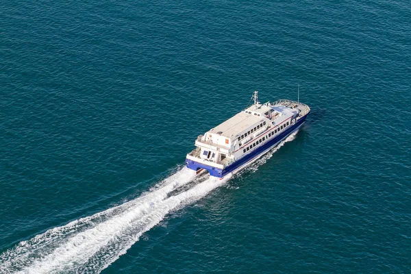 Vue Aérienne Bateau Sur Mer — Photo