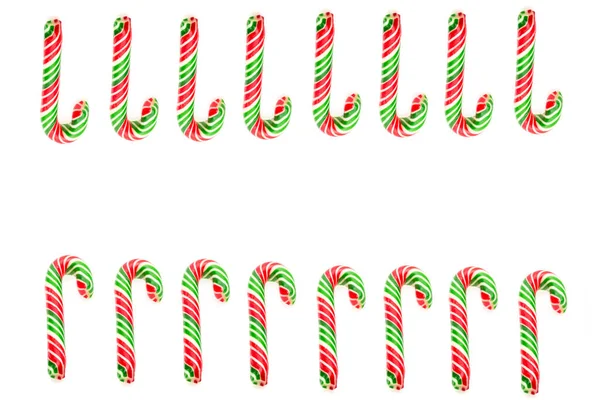 Christmas Candy Close Candy Cane Isolated White Background — Stock Photo, Image