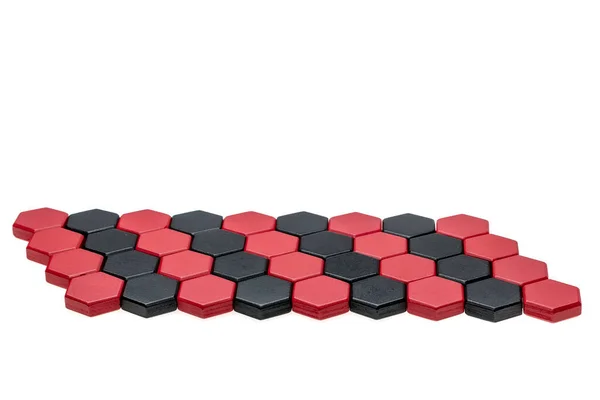 Hexagon Trä Spel Isolerad Vit Bakgrund — Stockfoto