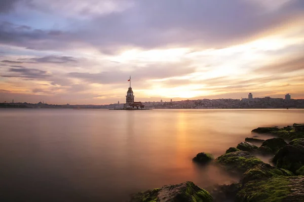 Belo Pôr Sol Sobre Mar — Fotografia de Stock