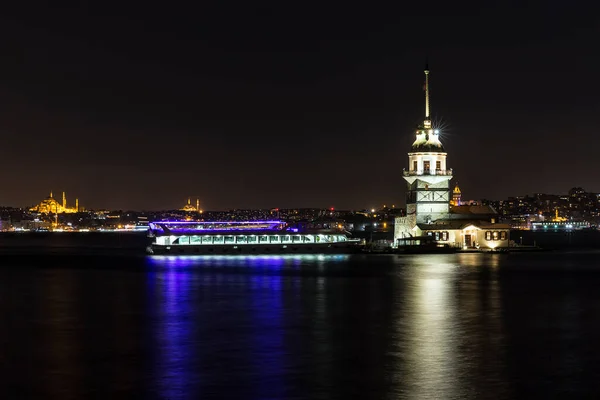 Maiden Tower Istanbul Beautiful Colorful Sunset Turkish Kiz Kulesi Uskudar — стоковое фото