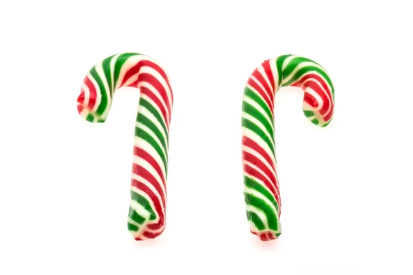 Christmas Candy Close Candy Cane Isolated White Background — Stock Photo, Image