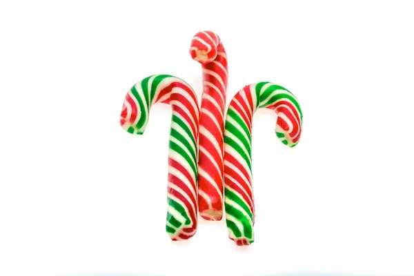 Christmas Candy Close Candy Cane Isolated White Background — Stock Photo, Image