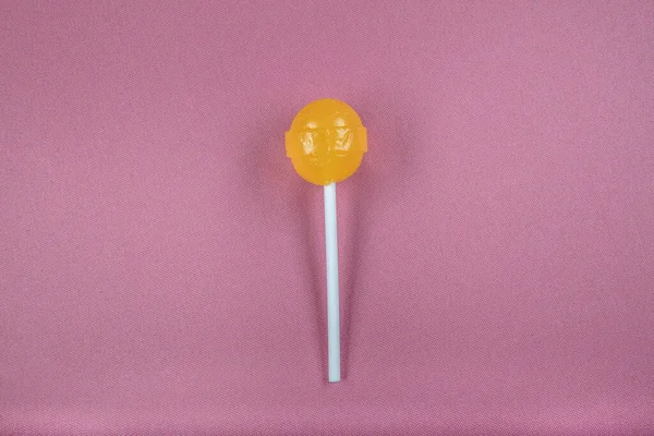 Süßigkeiten Lollipop Auf Rosa Hintergrund — Stockfoto