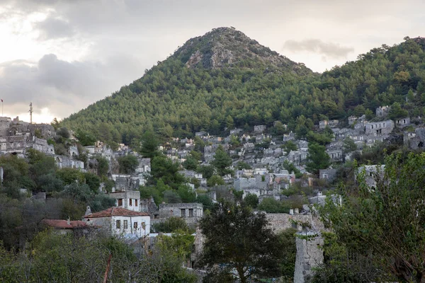 Történelmi Lyciai Falu Kayakoy Fethiye Mugla Törökország Szellemváros Kayakoy Más — Stock Fotó