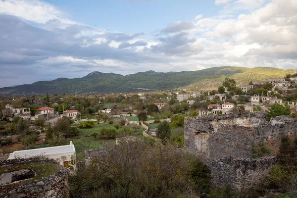 Histórico Pueblo Lycian Kayakoy Fethiye Mugla Turquía Ciudad Fantasma Kayakoy — Foto de Stock