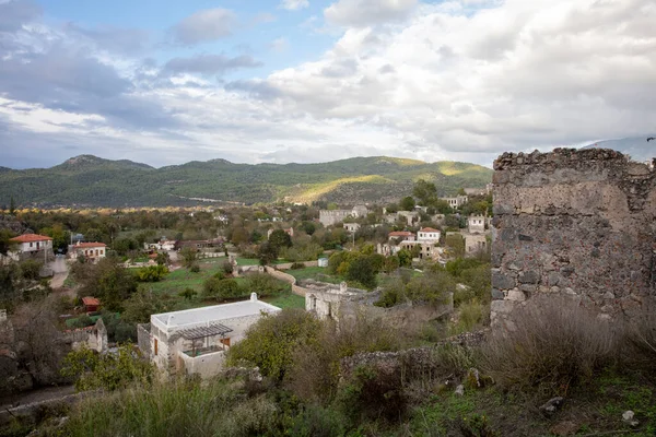 Escaleras Piedra Colina Pueblo Kayakoy Fethiye Turquía Kayakoy Una Ciudad — Foto de Stock